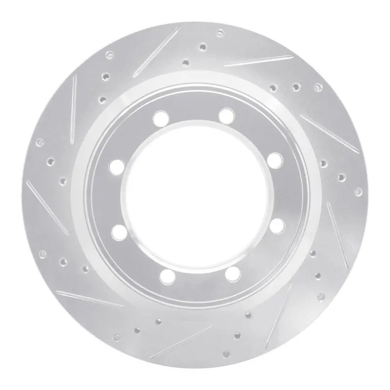 R1 99-07 Ford E-350 Super Duty Rear Left Drilled & Slotted Silver Brake Rotor 1