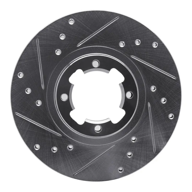 R1 85-94 Subaru Rx Front Left Drilled & Slotted Silver Brake Rotor 1