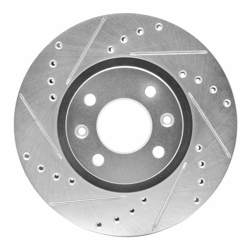 R1 88-89 Eagle Medallion Front Left Drilled & Slotted Silver Brake Rotor 1