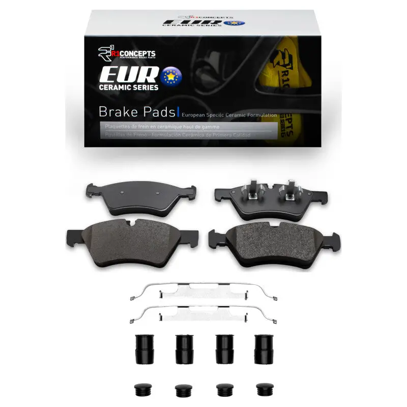 R1 05-12 Mercedes-Benz E350 Front Euro Ceramic Brake Pads & Hardware Kit 1