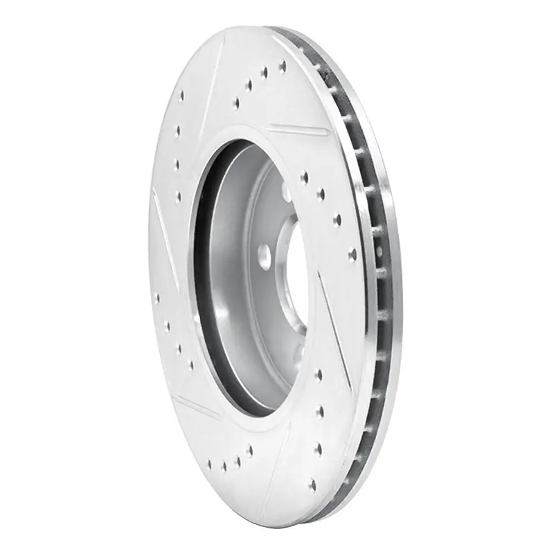 R1 07-15 Mini Cooper (Excl Clubman) Front Right Drilled & Slotted Silver Brake Rotor 2