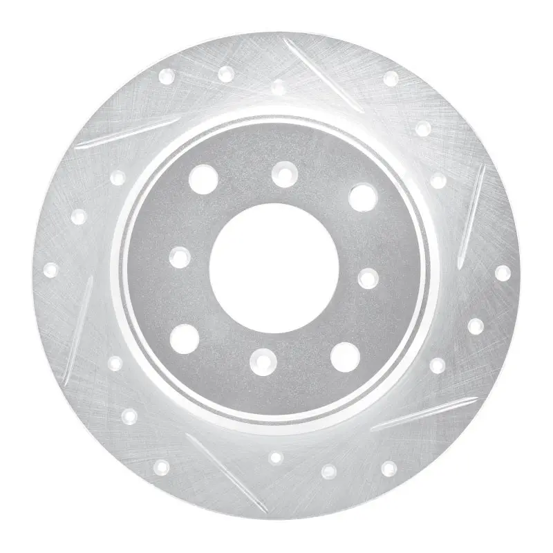 R1 87-90 Acura Legend Rear Right Drilled & Slotted Silver Brake Rotor 1