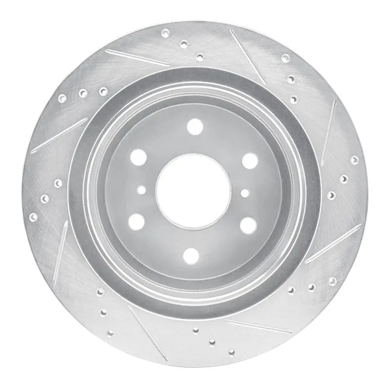 R1 07-20 Cadillac Escalade Ext Rear Left Drilled & Slotted Silver Brake Rotor 2