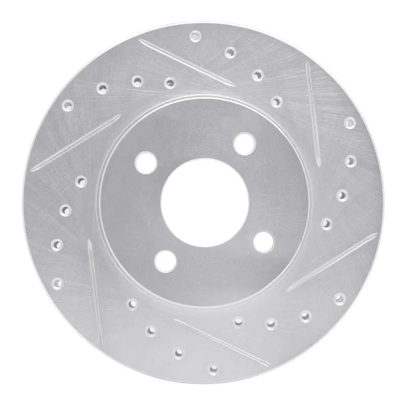 R1 83-88 Chrysler Executive Sedan Front Right Drilled & Slotted Silver Brake Rotor 1