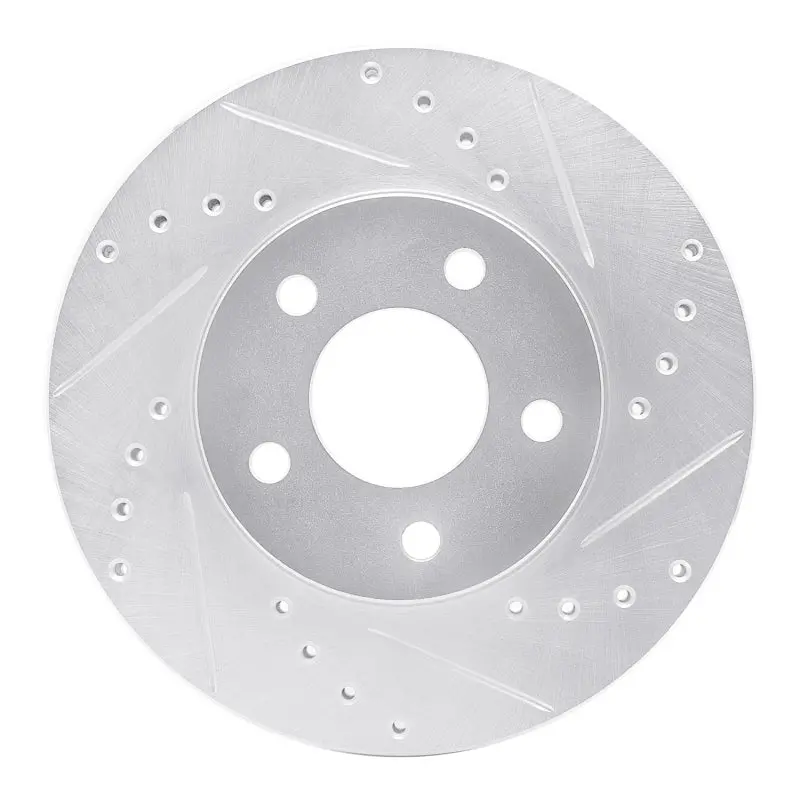 R1 04-08 Chevrolet Malibu Front Right Drilled & Slotted Silver Brake Rotor 1