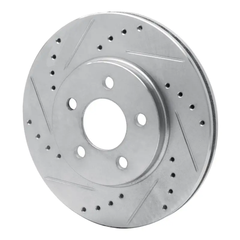 R1 86-90 Chrysler Town & Country Front Left Drilled & Slotted Silver Brake Rotor 2