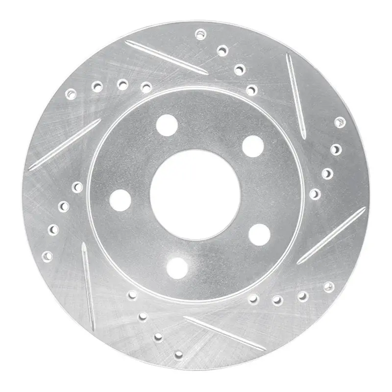R1 86-92 Ford Taurus Sho Front Right Drilled & Slotted Silver Brake Rotor 1