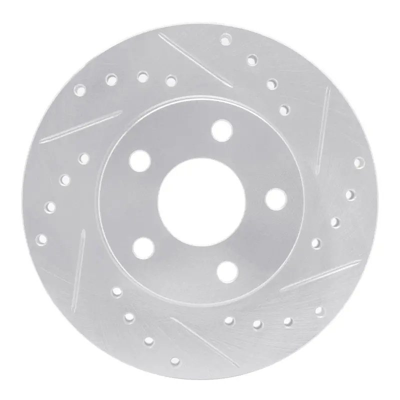 R1 82-84 Buick Skyhawk Front Right Drilled & Slotted Silver Brake Rotor 1