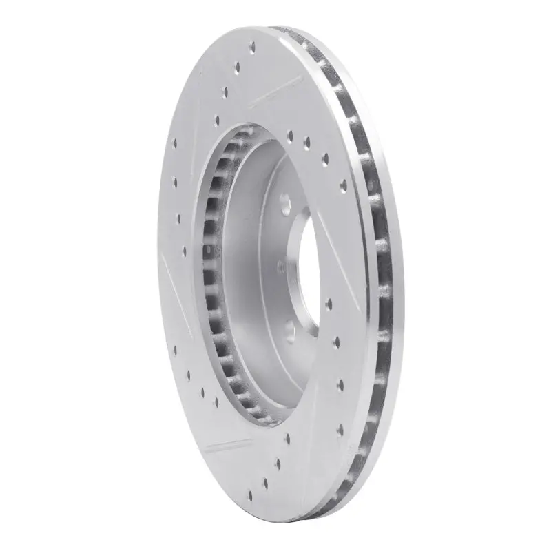 R1 90-17 Acura Integra Front Right Drilled & Slotted Silver Brake Rotor 2