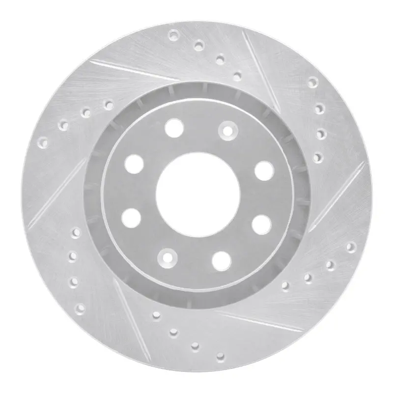R1 04-17 Chevrolet Aveo (Usa/Canada) Front Right Drilled & Slotted Silver Brake Rotor 1