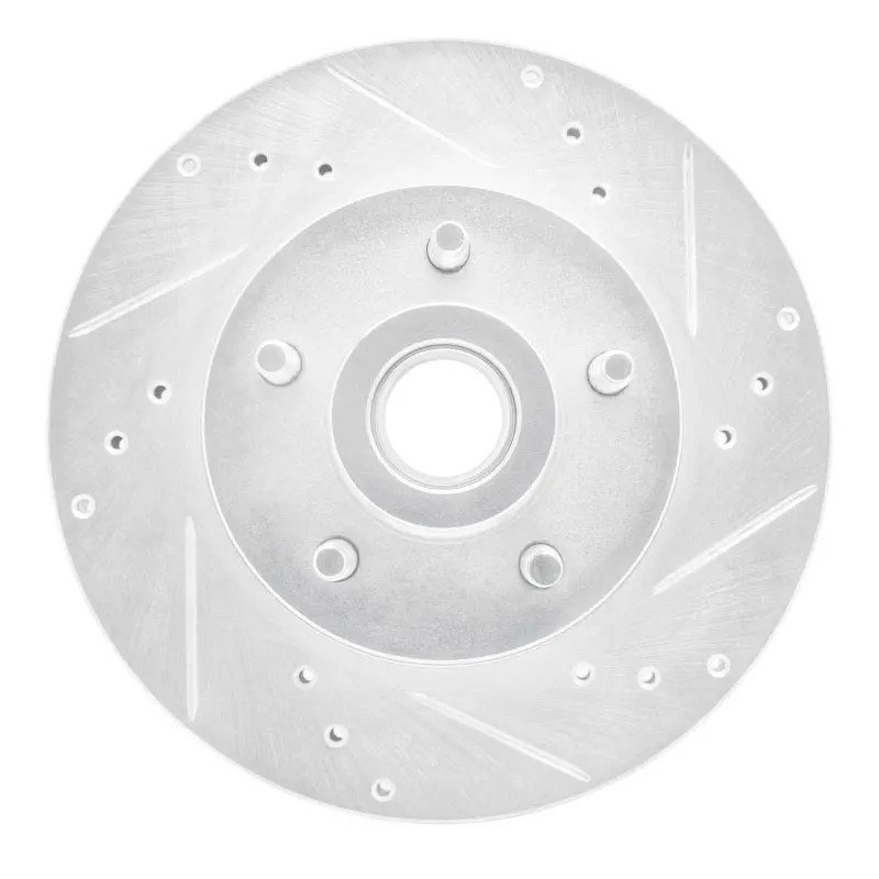 R1 90-91 Ford Country Squire Front Right Drilled & Slotted Silver Brake Rotor 1