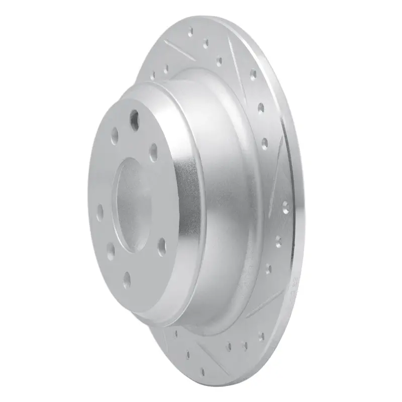R1 90-95 Jaguar Xj12 Rear Right Drilled & Slotted Silver Brake Rotor 2