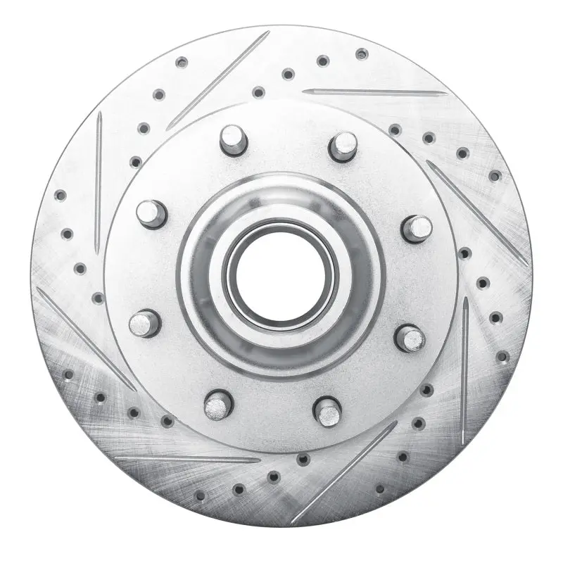 R1 93-95 Chevrolet G30 Front Left Drilled & Slotted Silver Brake Rotor 1