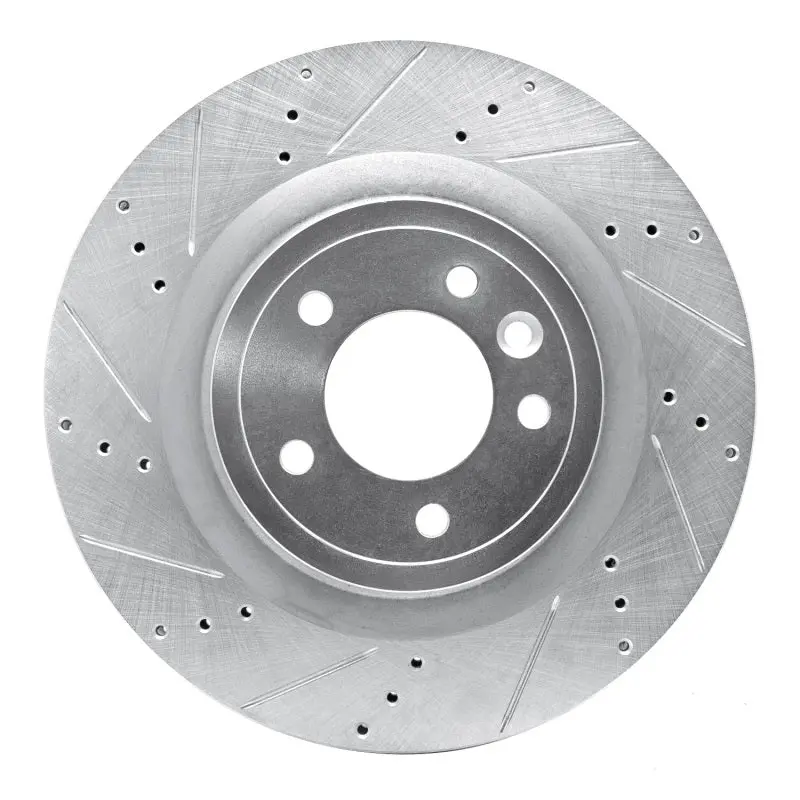 R1 14-24 Land Rover Range Rover Rear Left Drilled & Slotted Silver Brake Rotor 1