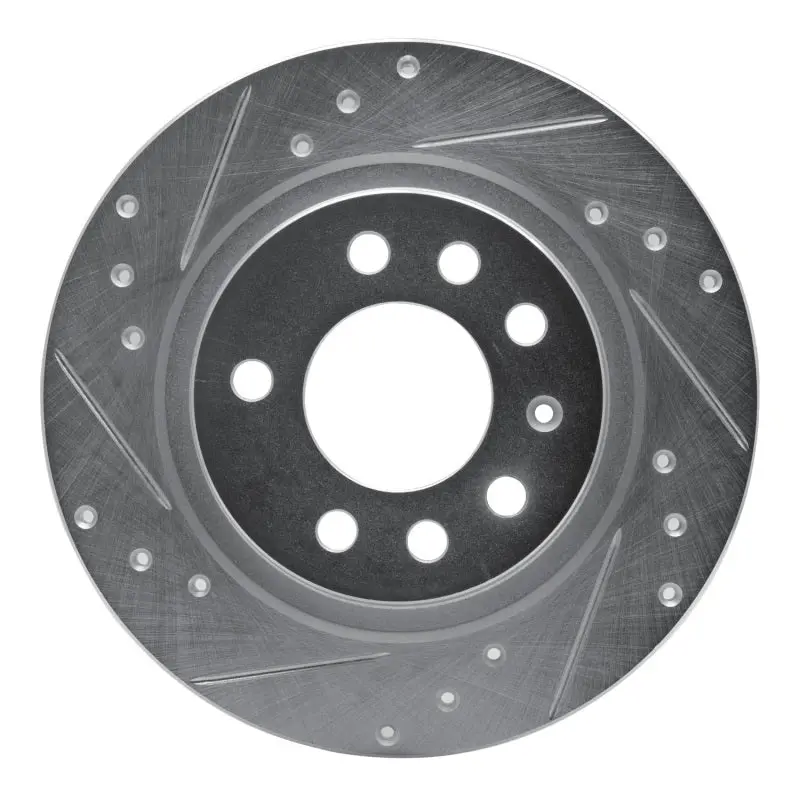 R1 06-10 Pontiac Solstice Rear Left Drilled & Slotted Silver Brake Rotor 1