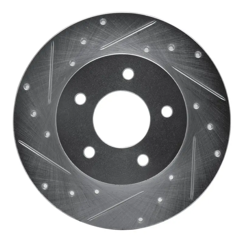 R1 92-05 Buick Lesabre Rear Left Drilled & Slotted Silver Brake Rotor 1