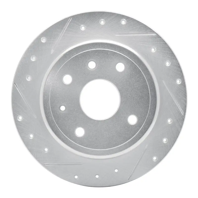 R1 04-10 Chevrolet Epica (Usa/Canada) Rear Left Drilled & Slotted Silver Brake Rotor 1