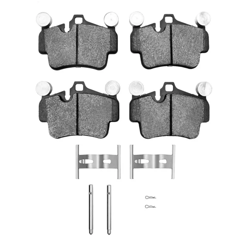R1 03-16 Porsche Boxster Rear Semi Met Pads & Hardware Kit 1