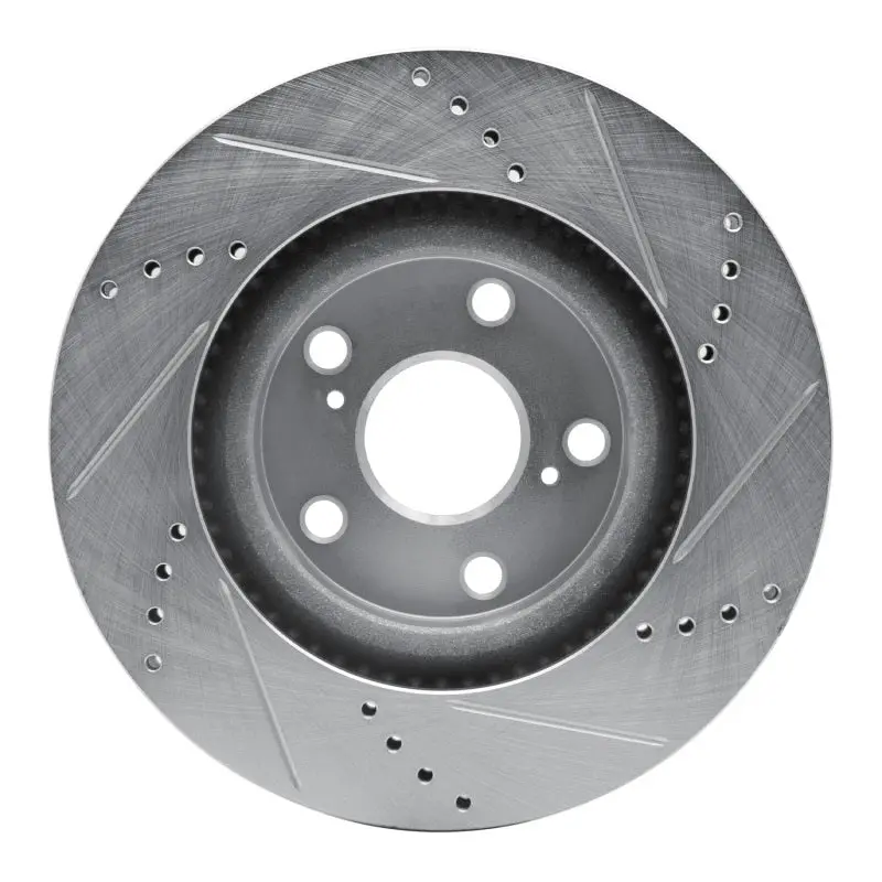 R1 84-89 Porsche 911 Front Left Drilled & Slotted Silver Brake Rotor 2