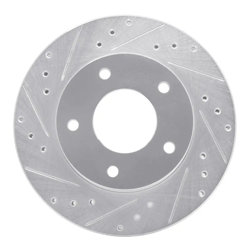 R1 77-80 Buick Lesabre Rear Left Drilled & Slotted Silver Brake Rotor 1