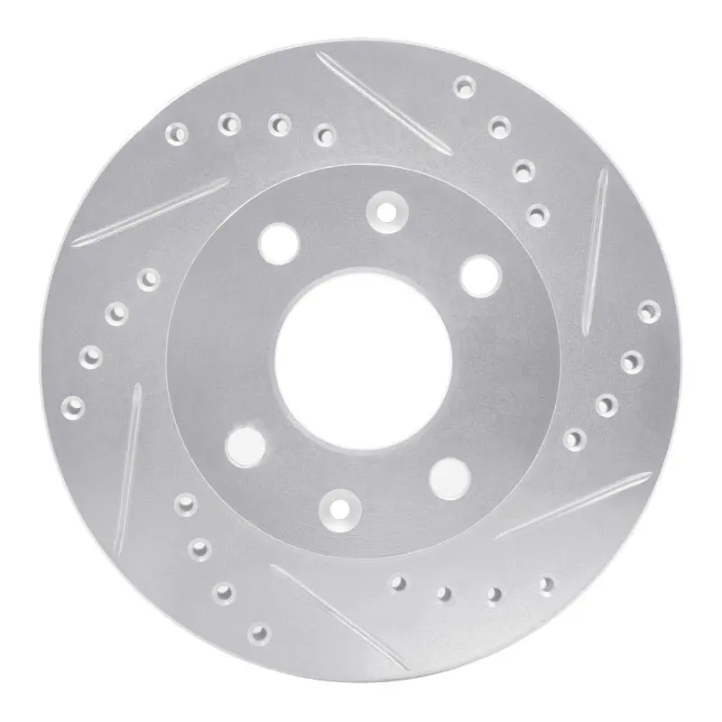 R1 83-87 Honda Prelude Front Right Drilled & Slotted Silver Brake Rotor 1
