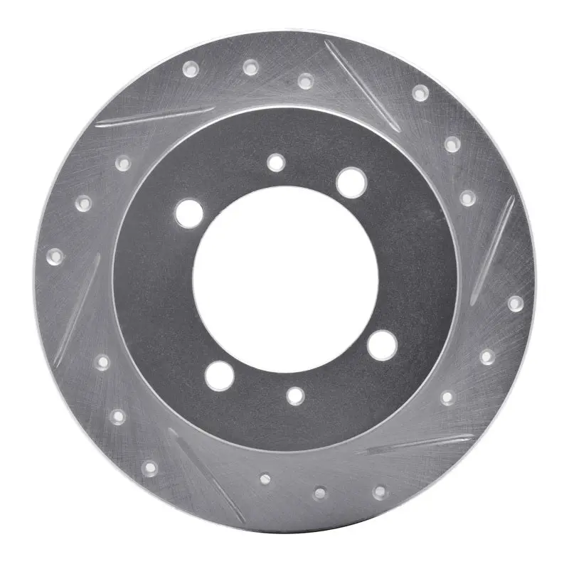 R1 94-98 Hyundai Sonata Rear Right Drilled & Slotted Silver Brake Rotor 1