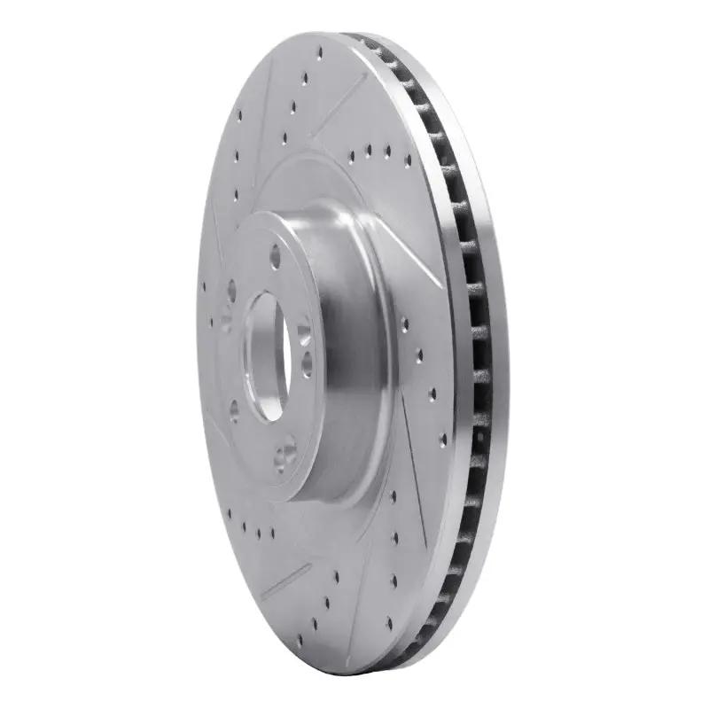 R1 11-17 Genesis G80 Front Left Drilled & Slotted Silver Brake Rotor 2