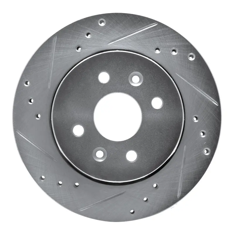 R1 01-03 Kia Sephia Front Left Drilled & Slotted Silver Brake Rotor 1