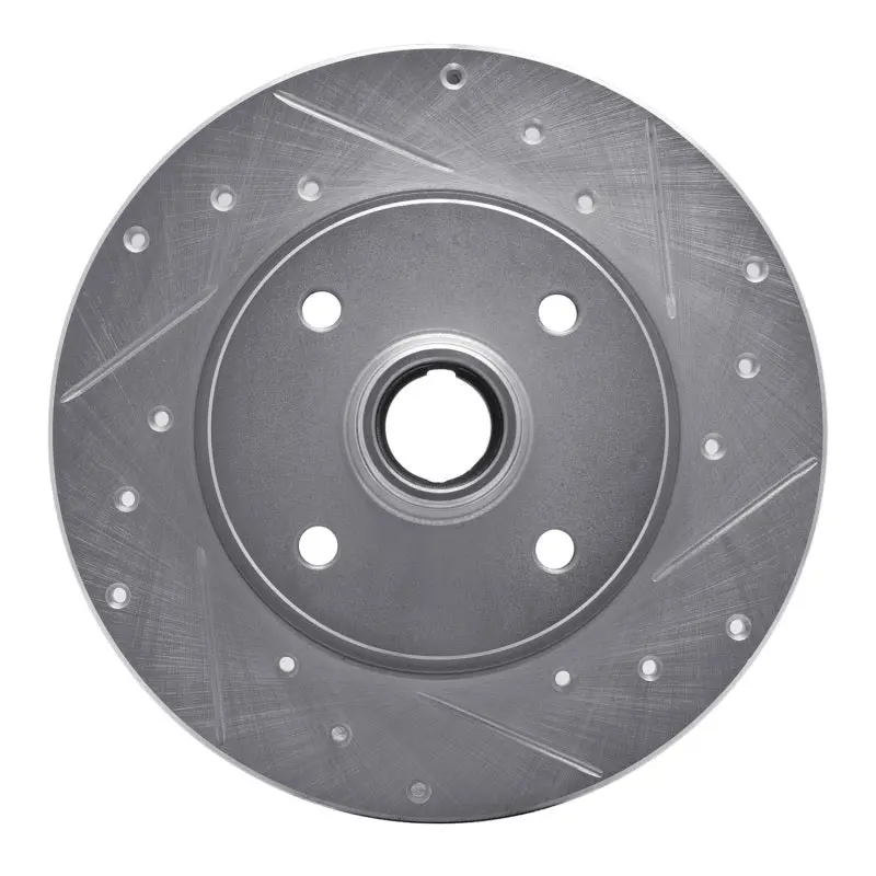 R1 76-84 Porsche 924 Front Right Drilled & Slotted Silver Brake Rotor 1