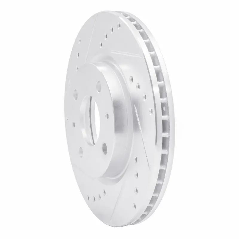R1 90-93 Asuna Sunfire Rear Left Drilled & Slotted Silver Brake Rotor 2