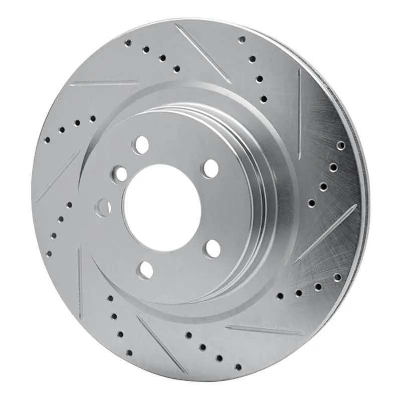 R1 06-09 Land Rover Range Rover Front Right Drilled & Slotted Silver Brake Rotor 2