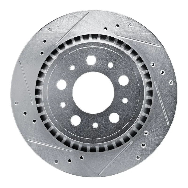 R1 00-00 Volvo V70 Rear Left Drilled & Slotted Silver Brake Rotor 1