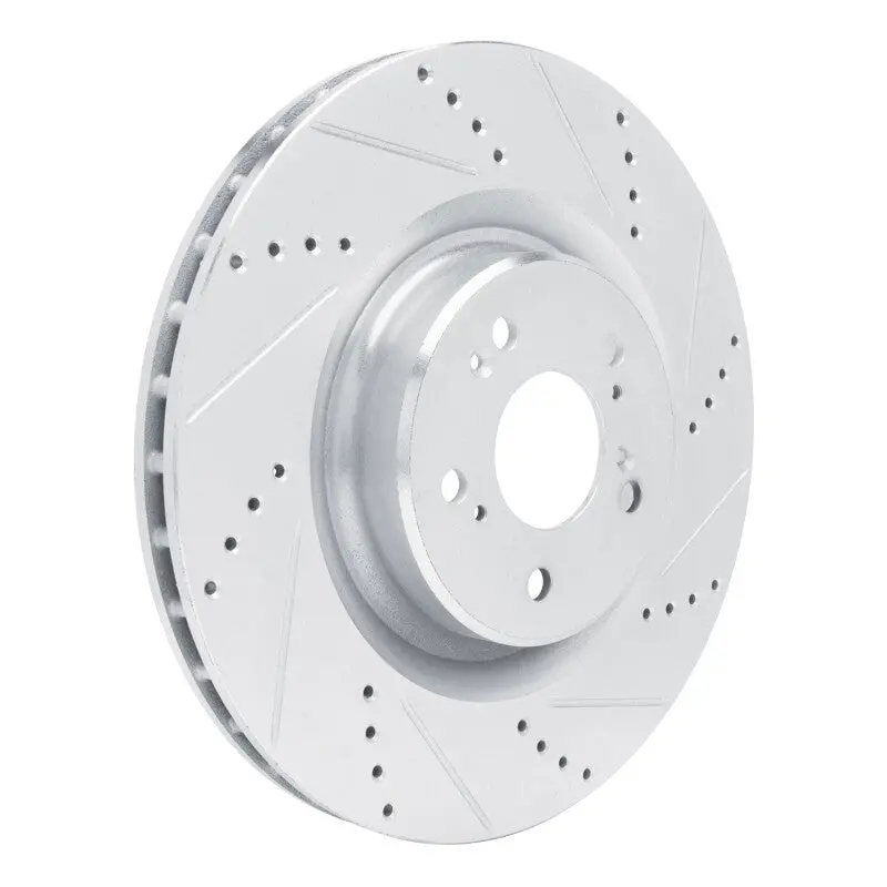 R1 2021-2025 Acura Tlx Front Right Drilled & Slotted Silver Brake Rotor 2