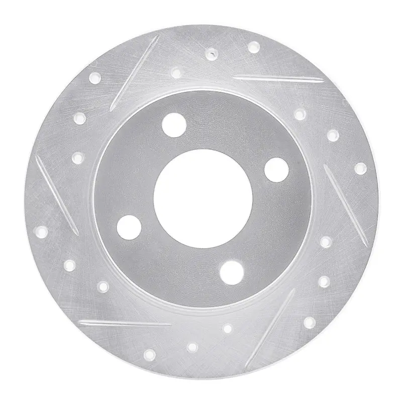 R1 78-90 Dodge Charger Front Left Drilled & Slotted Silver Brake Rotor 1
