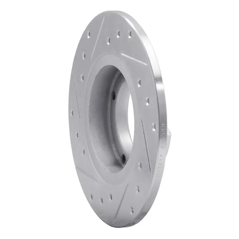R1 85-91 Subaru Gl Rear Right Drilled & Slotted Silver Brake Rotor 2