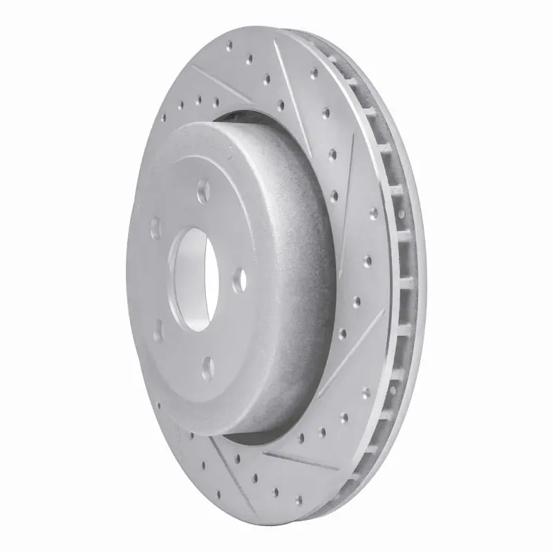 R1 06-10 Jeep Grand Cherokee Rear Right Drilled & Slotted Silver Brake Rotor 2