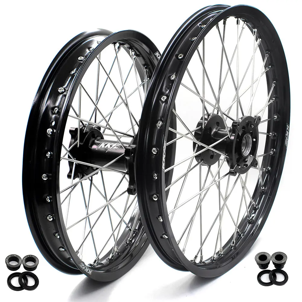 Kke 21 & 18 Enduro Wheels Rims For Husqvarna Te Tc Fe Fc Smr Txc 2000-2013 Red Hubs 2