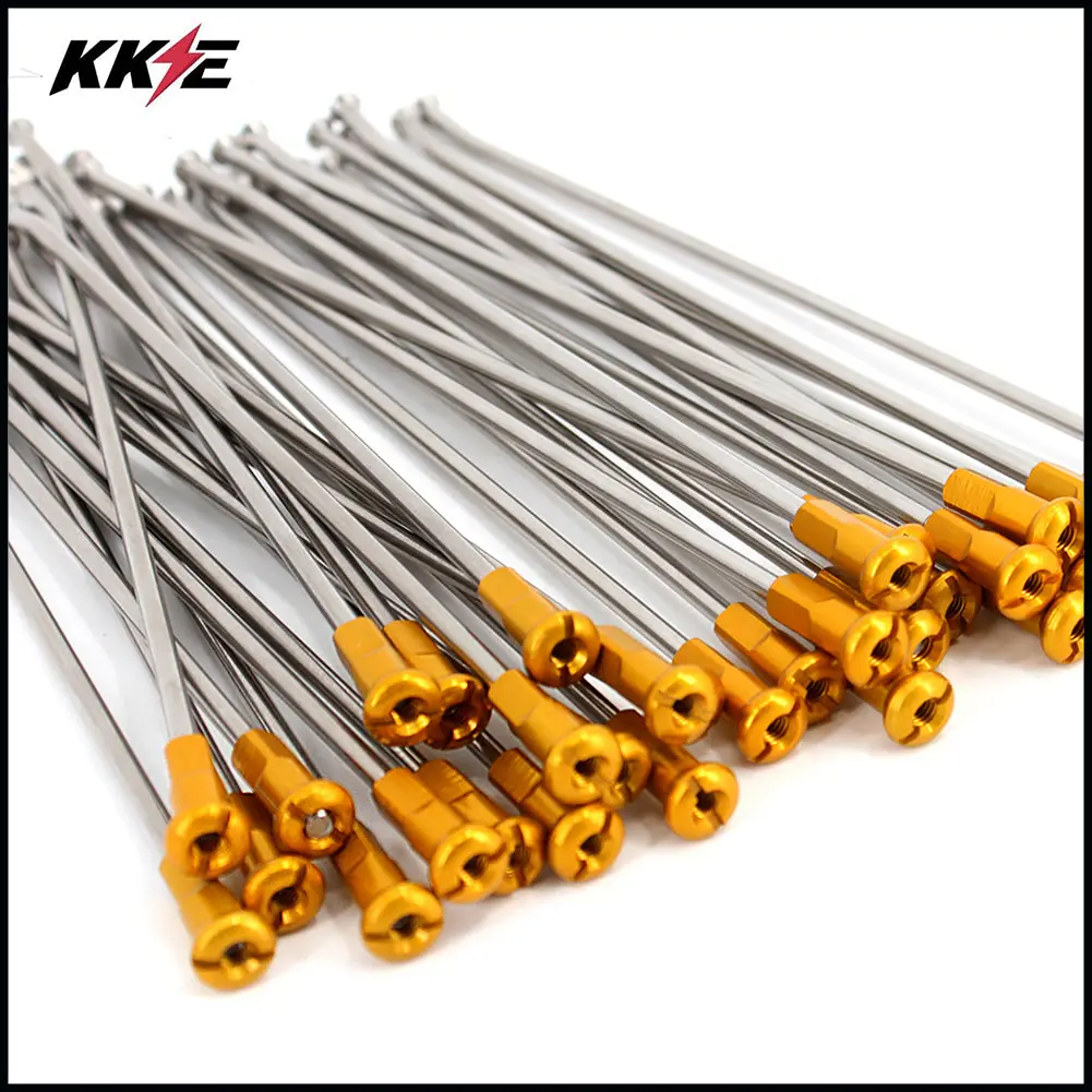 Kke 1.6*21 Front Spoke Set For Suzuki Rmz250 05-19 Rmz450 07-19 Gold Alloy Nipple 1