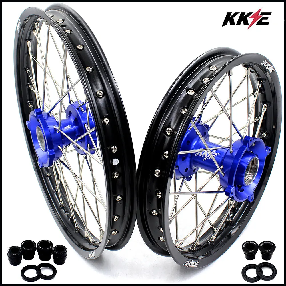 Kke 17"*1.4/14"*1.6 Spoked Kid's Big Wheels Rims Fit Ktm Sx 85 2003-2020 Husqvarna Tc 85 2014-2020 Blue Hub 1