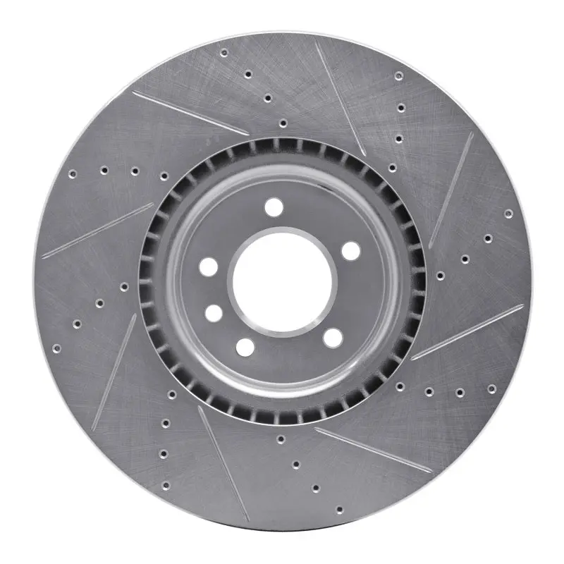 R1 18-25 Land Rover Defender 110 Front Right Drilled & Slotted Silver Brake Rotor 2