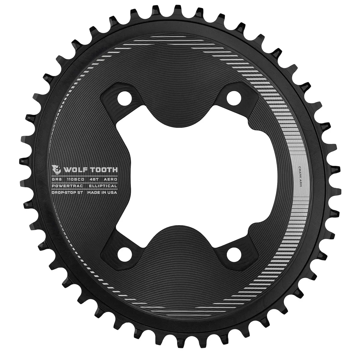 Aero Oval 110 Bcd Asymmetric 4-Bolt Chainrings For Shimano Grx 800 Cranks 1