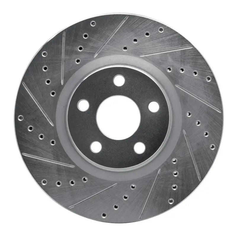 R1 17-20 Lincoln Mkz Front Left Drilled & Slotted Silver Brake Rotor 1