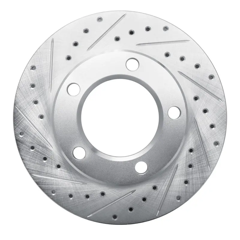 R1 80-93 Dodge W100 Front Left Drilled & Slotted Silver Brake Rotor 1