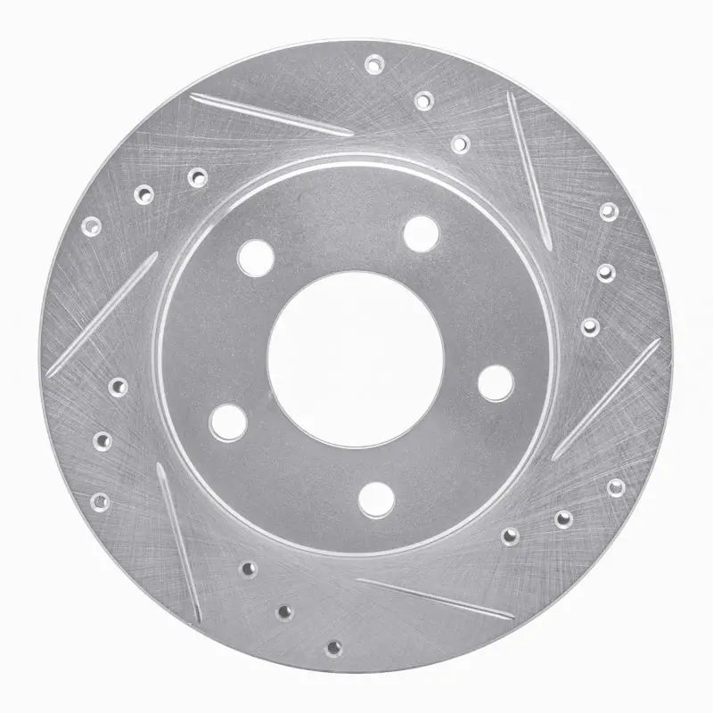 R1 90-90 Pontiac 6000 Rear Right Drilled & Slotted Silver Brake Rotor 1