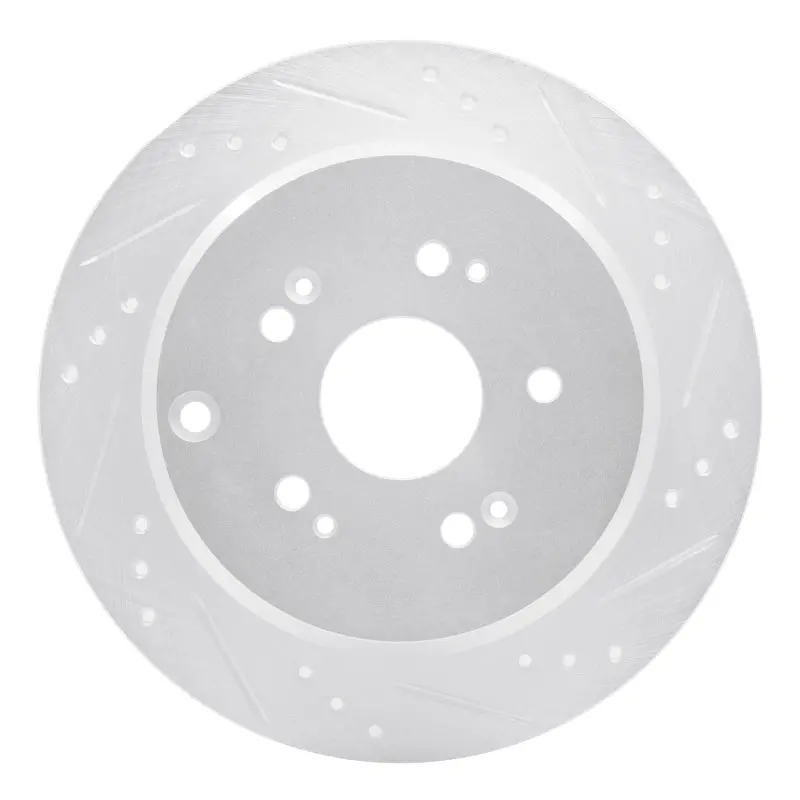 R1 2005-2018 Acura Rdx Rear Right Drilled & Slotted Silver Brake Rotor 1