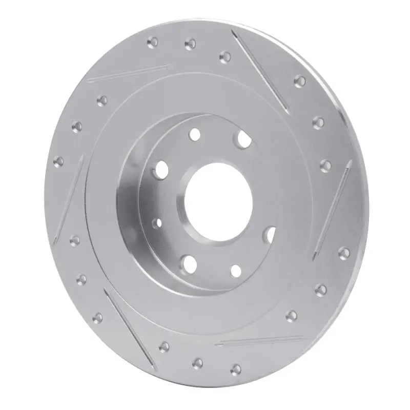 R1 90-03 Ford Escort Rear Left Drilled & Slotted Silver Brake Rotor 2