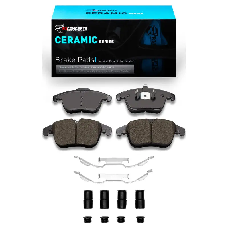 R1 06-18 Jaguar Vanden Plas Front Ceramic Brake Pads & Hardware Kit 1