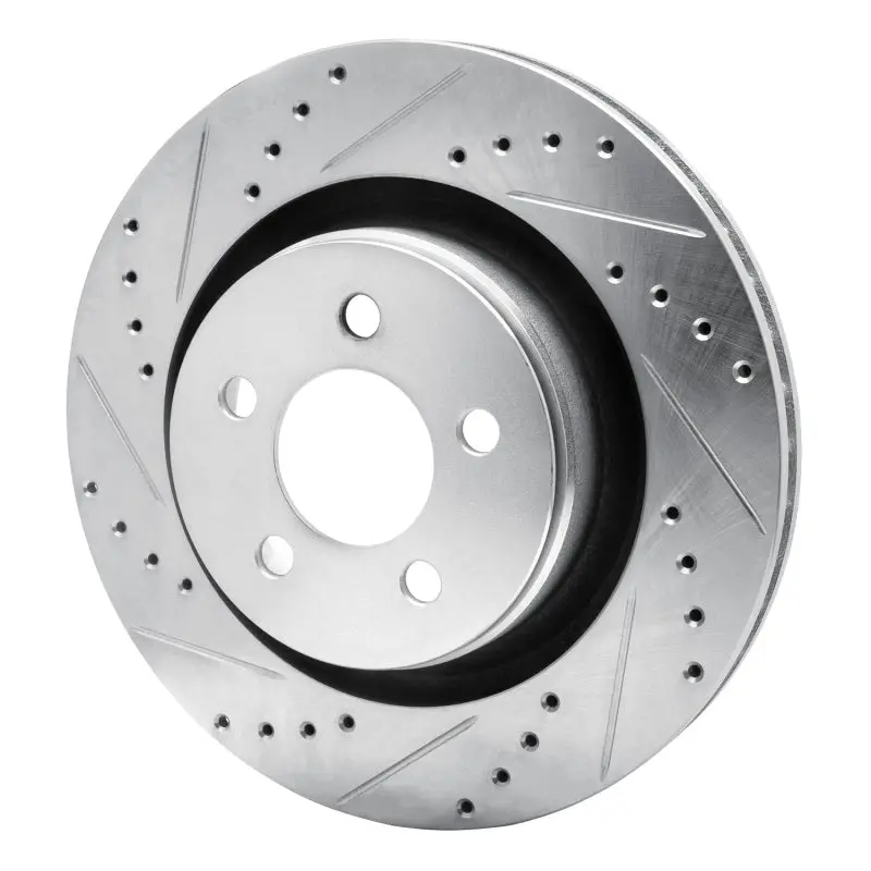 R1 11-12 Jeep Liberty Front Left Drilled & Slotted Silver Brake Rotor 2