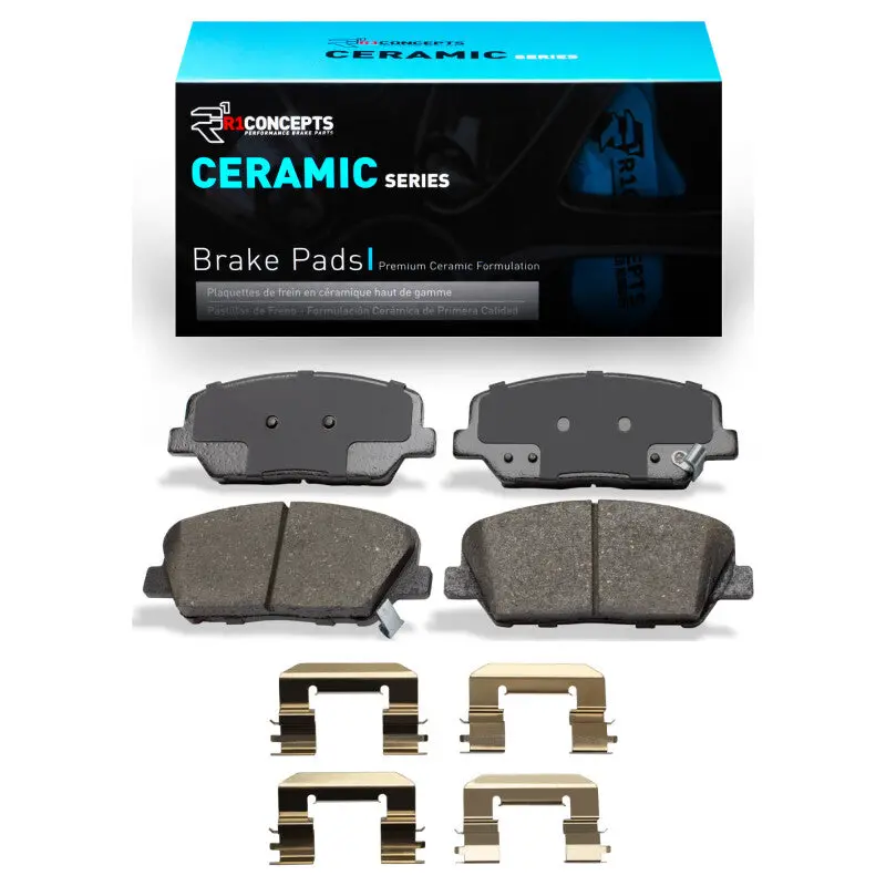 R1 2013-2015 Hyundai Veloster Front R1 Ceramic Pads & Hardware Kit 1