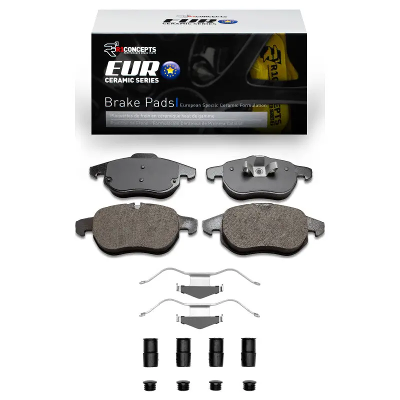 R1 03-05 Saab 9-3 Front Euro Ceramic Pads & Hardware Kit 1